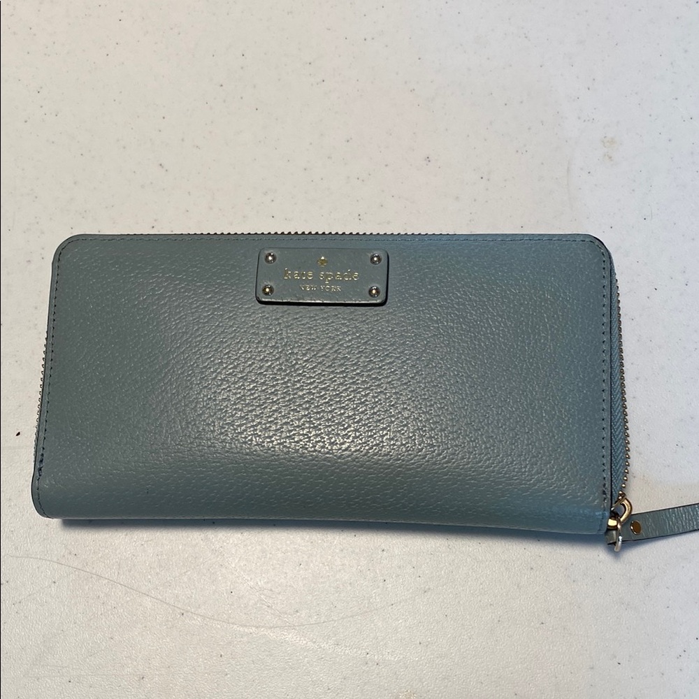 Kate Spade Blue Wallet with Textured Leather Finish